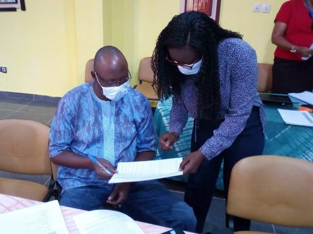 two people work together during an intensive training session with MenAfriNet