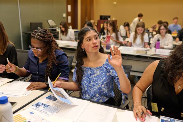 High school student learns about science and public health.